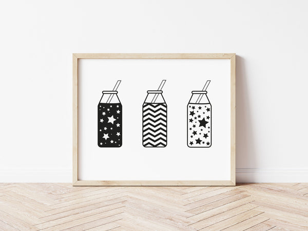 3 Milk Bottles