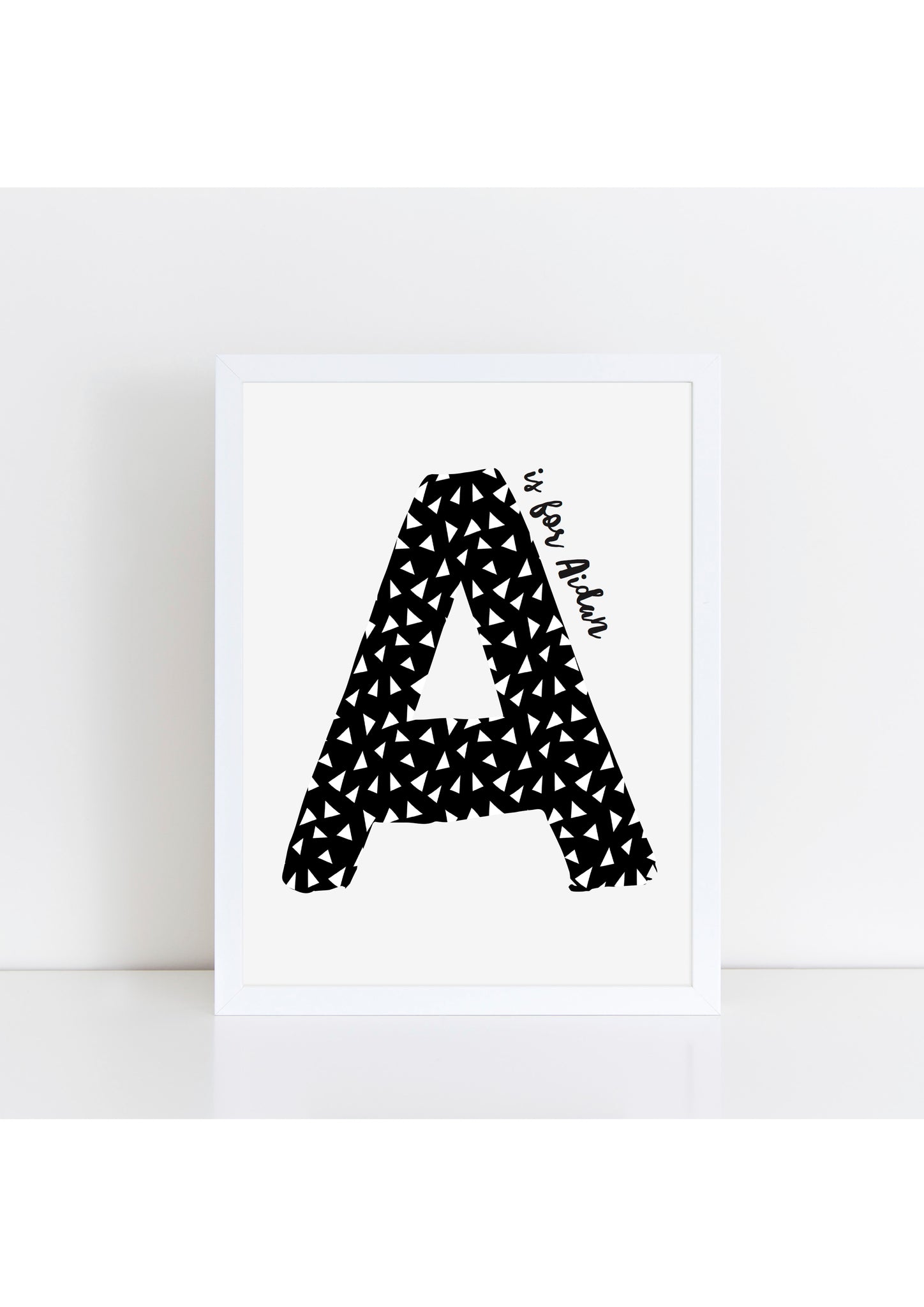 Monochrome Initial Print - triangles