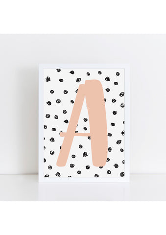 Spotty Background Initial Print - various colours available