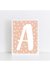 Spotty Initial Print - peach