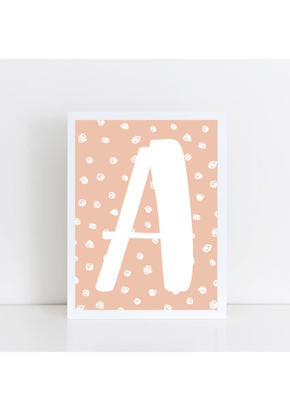 Spotty Initial Print - peach