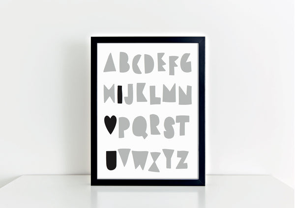 Alphabet Love Print - black