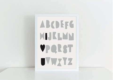 Alphabet Love Print - black