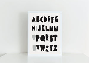 Alphabet Love Print - grey