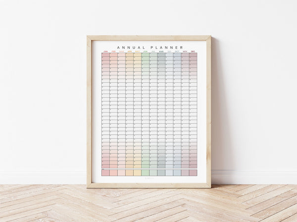 Personalised Perpetual Annual Wall Planner - Muted