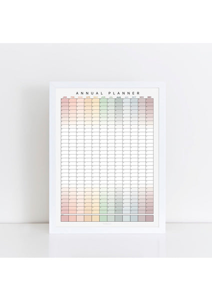 Personalised Perpetual Annual Wall Planner - Muted