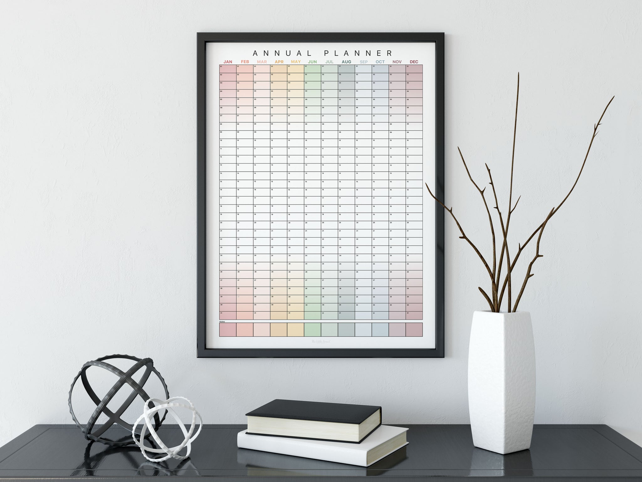 Perpetual Annual Wall Planner - Muted