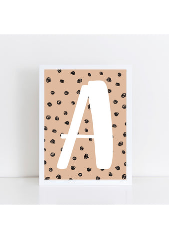 Spotty Initial Print - rattan