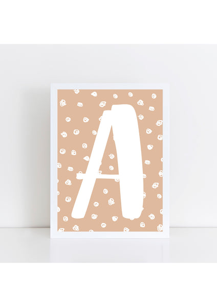 Spotty Initial Print - rattan