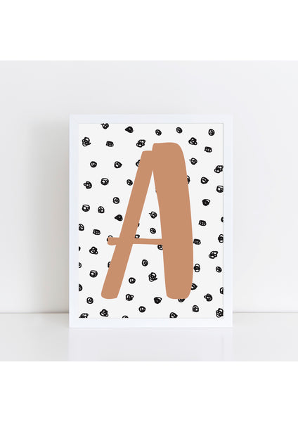 Spotty Background Initial Print - various colours available