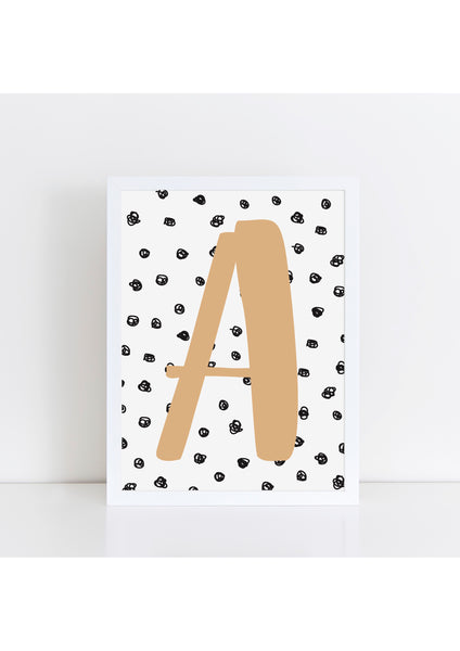 Spotty Background Initial Print - various colours available