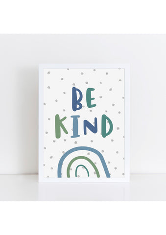 Be Kind Print - Blues