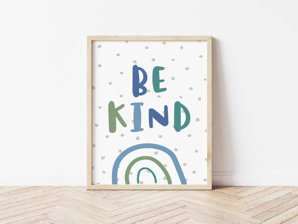 Be Kind Print - Blues