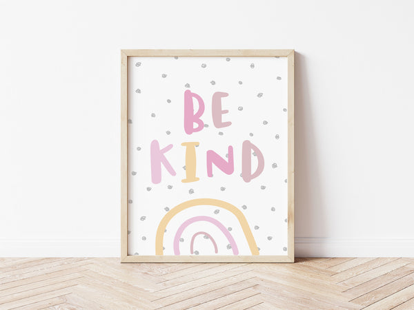 Be Kind Print - Pinks