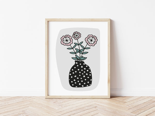 Bloom Print - black vase