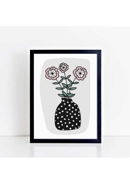 Bloom Print - black vase