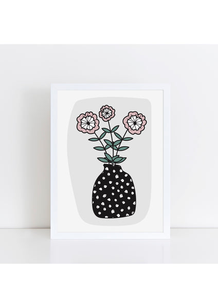 Bloom Print - black vase