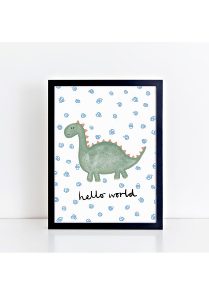 Happy Dinosaur Print - Spotty Hello World
