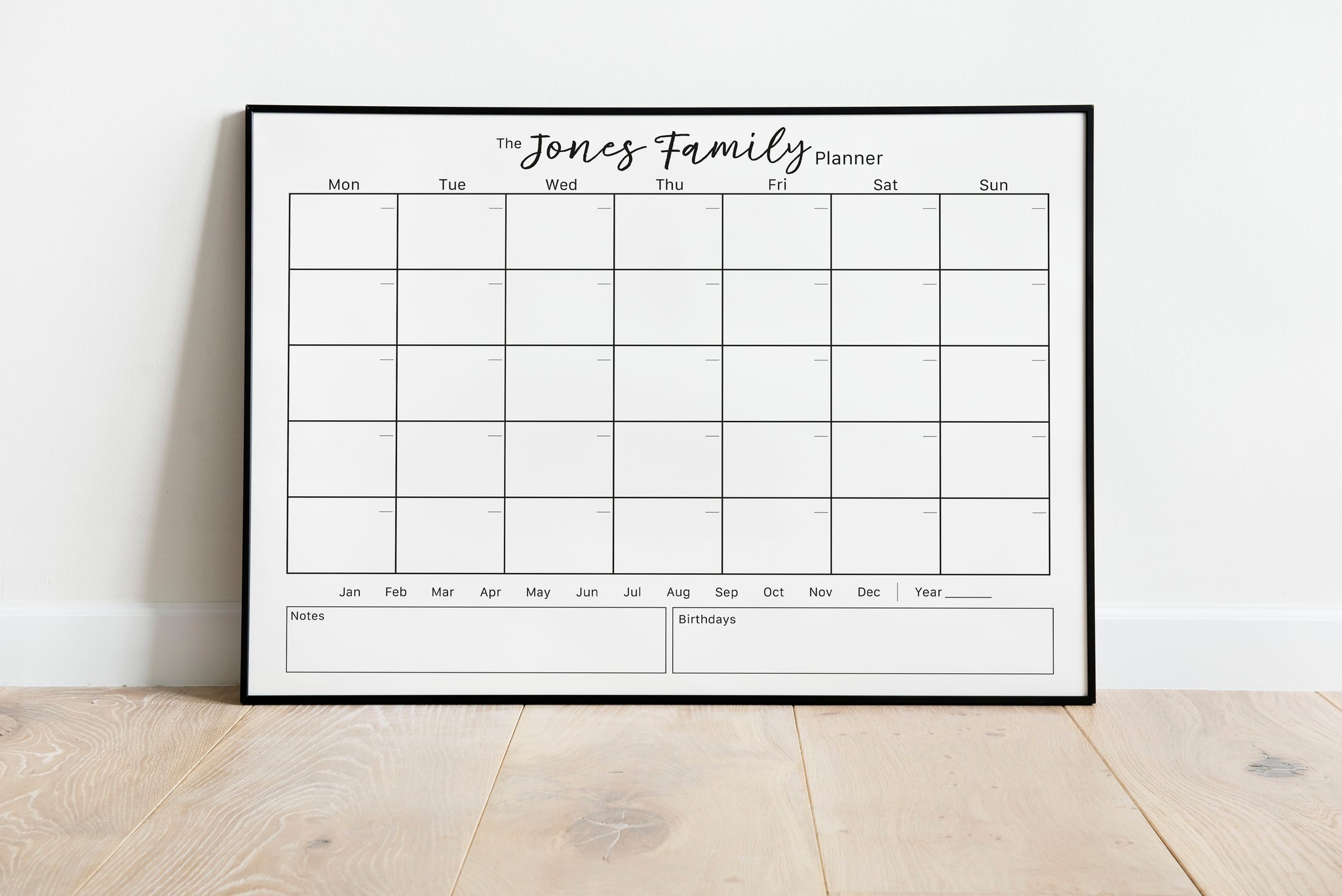 Family Monthly Planner - personalised