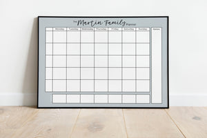 Weekly Family Planner in Light Blue Grey - personalised