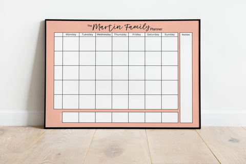 Weekly Family Planner in Peach - personalised
