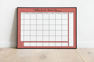 Weekly Family Planner in Brick Red - personalised