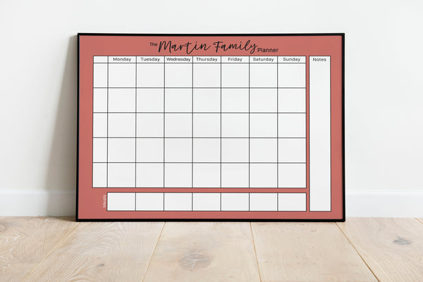 Weekly Family Planner in Brick Red - personalised