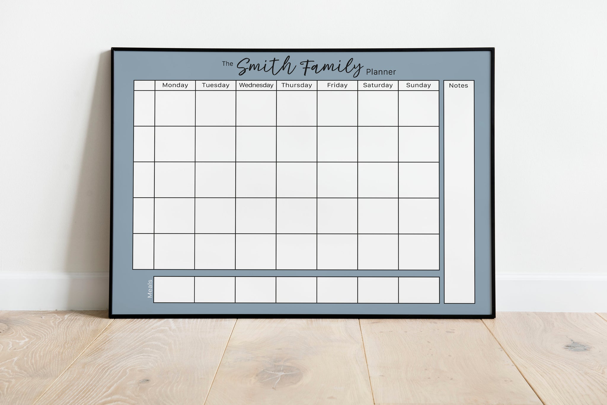 Weekly Family Planner in Mid Blue - personalised