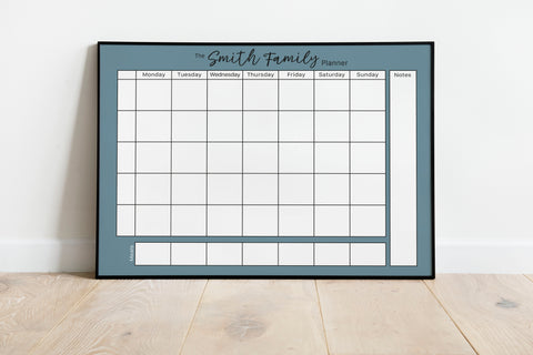 Weekly Family Planner in Teal - personalised