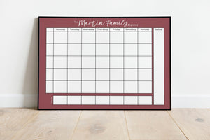 Weekly Family Planner in Dark Berry - personalised