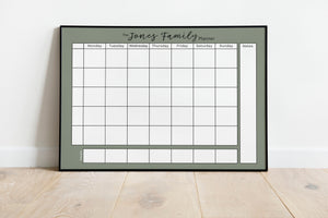 Weekly Family Planner in Green - personalised