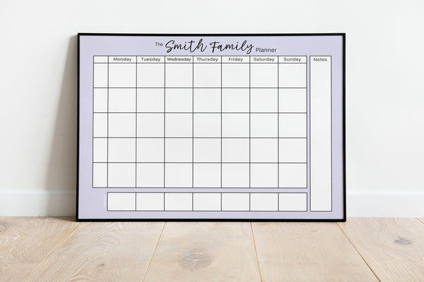 Weekly Family Planner in Lilac - personalised