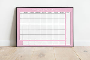 Weekly Family Planner in Pastel Pink - personalised