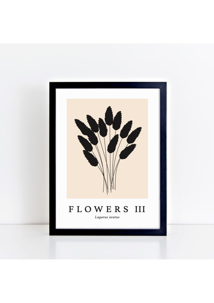 Flowers III Latin - Natural Print