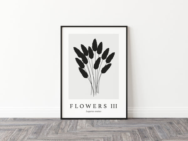 Flowers III Latin - Grey Print