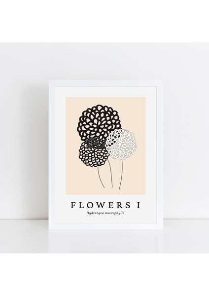 Flowers I Latin -  Natural Print