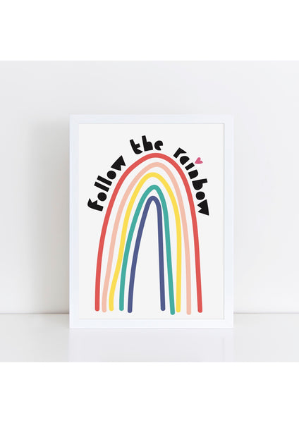 Follow the Rainbow Print - black