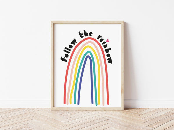 Follow the Rainbow Print - black