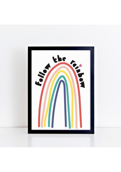 Follow the Rainbow Print - black