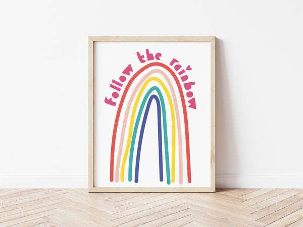 Follow the Rainbow Print - pink