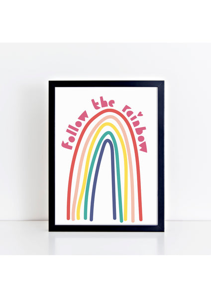 Follow the Rainbow Print - pink