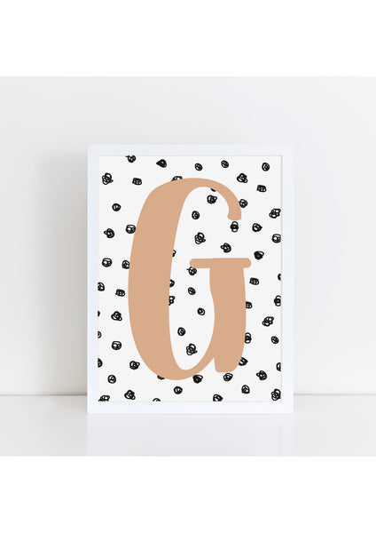 Spotty Background Initial Print - various colours available