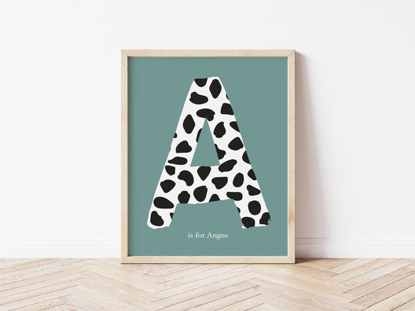 Dalmatian Spot Initial Print - green