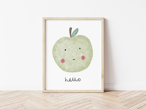 Happy Apple Print - Hello