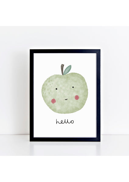 Happy Apple Print - Hello