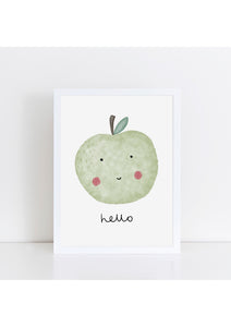 Happy Apple Print - Hello