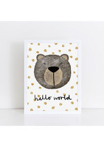 Happy Bear Print - Spotty Hello World