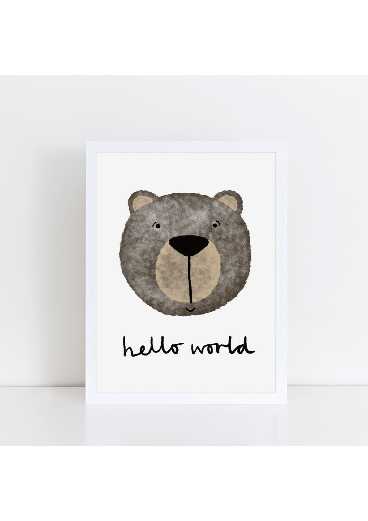 Happy Bear Print - Hello World