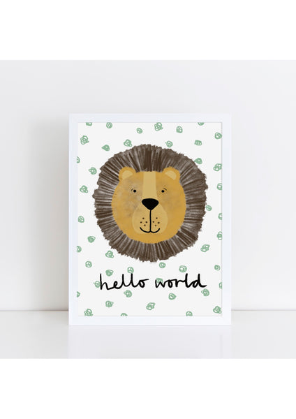 Happy Lion Print - Spotty Hello World