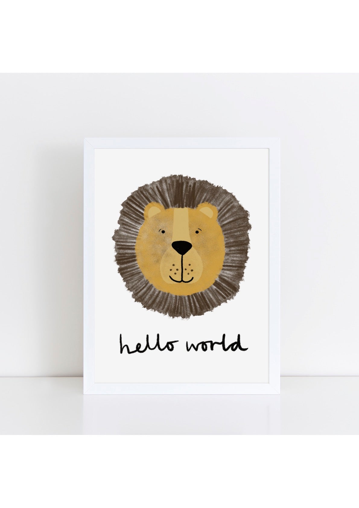 Happy Lion Print - Hello World